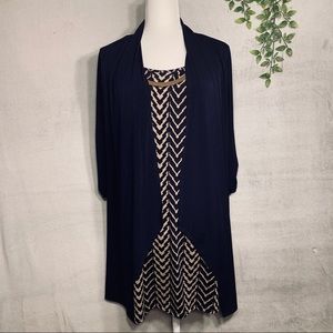 Naïf | Navy Blue One Piece Dress with Pattern